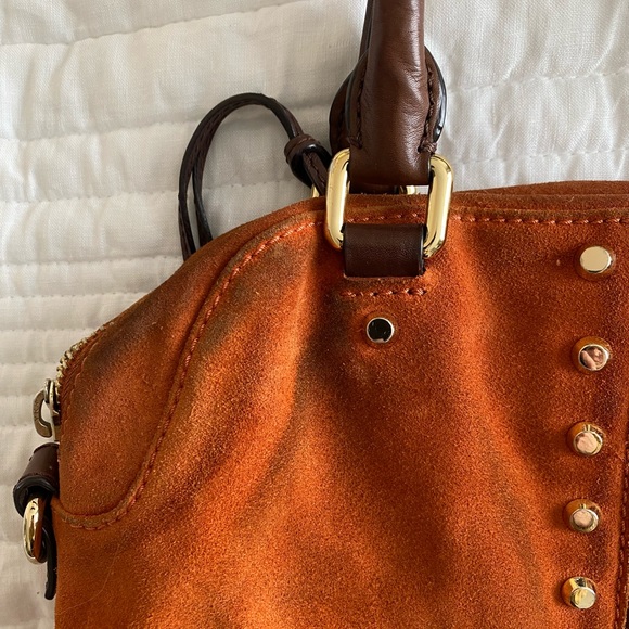 Orange suede / studded Michael Kors bag - Picture 4 of 5